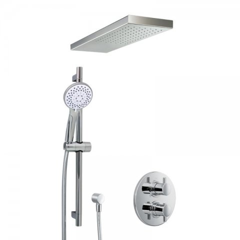 HSK Shower-Set 1.05 Round, with rain traverse Lavida, chrome, 1002105-KB20