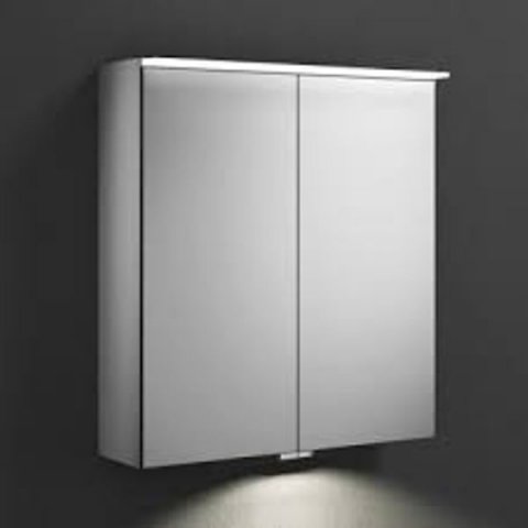 Burgbad Yumo mirror cabinet with horizontal LED top light, width: 606mm, incl. LED washstand lighting