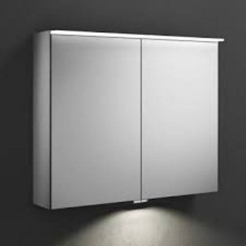 Burgbad Yumo mirror cabinet with horizontal LED top light, width: 808mm, incl. LED washstand lighting