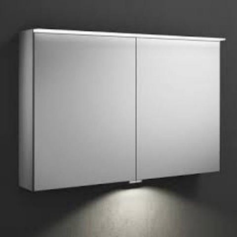 Burgbad Yumo mirror cabinet with horizontal LED top light, width: 1006mm, incl. LED washstand lighting