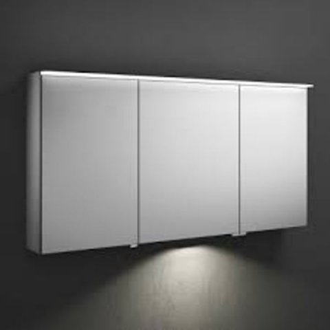 Burgbad Yumo mirror cabinet with horizontal LED-top light, width: 1306mm, incl. LED-washbasin lighting, left version