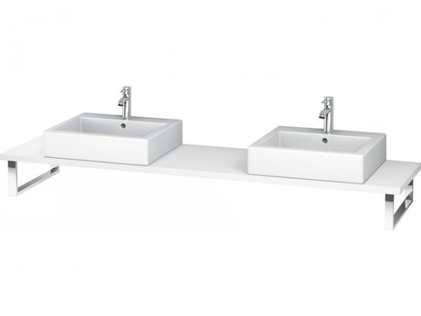 Duravit L-Cube console for countertop basins and built-in washbasins, top thickness 45mm, size 800x480mm, with 2 cut-outs.