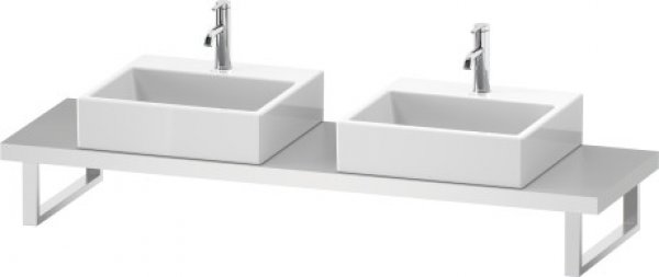 Duravit L-Cube console for countertop basins and built-in washbasins, top thickness 45mm, size 1000x480mm, with 2 cut-outs.