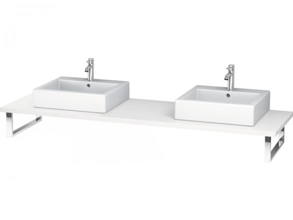 Duravit L-Cube Konsole für Aufsatzbecken und Einbauwaschtische, Plattenstärke 45mm, Größe 2000x5...