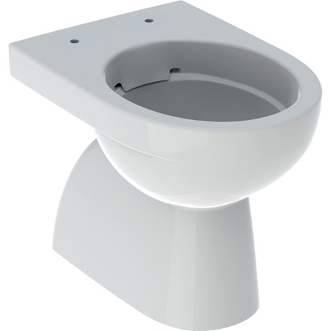 Geberit Renova pedestal WC low-level flush, vertical outlet, partially closed form, Rimfree