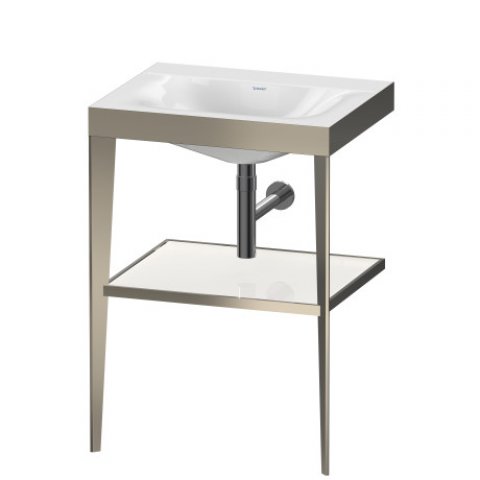 Duravit XViu 4714 Möbelwaschtisch c-bonded, mit 1 Hahnloch, mit Metallkonsole bodenstehend, 600x480