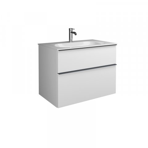 Burgbad Fiumo cast mineral washbasin including vanity unit, width 820mm, SFXL082