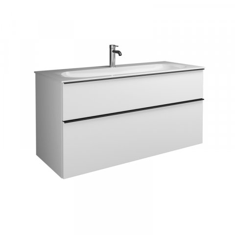 Burgbad Fiumo cast mineral washbasin including vanity unit, width 1220mm, SFXL122