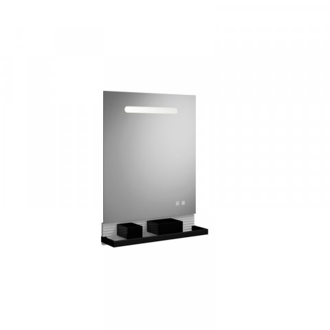 Burgbad Fiumo Lichtspiegel, mit horizontaler LED-Beleuchtung, mit Metallreling, 600x700mm, SFXP060