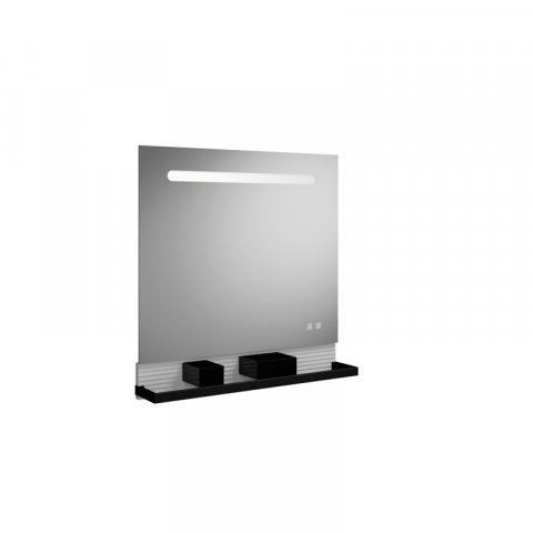 Burgbad Fiumo Lichtspiegel, mit horizontaler LED-Beleuchtung, mit Metallreling, 800x700mm, SFXP080