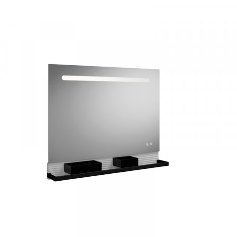 Burgbad Fiumo Lichtspiegel, mit horizontaler LED-Beleuchtung, mit Metallreling, 1000x700mm, SFXP100