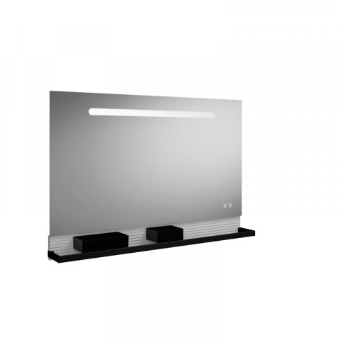 Burgbad Fiumo Lichtspiegel, mit horizontaler LED-Beleuchtung, mit Metallreling, 1200x700mm, SFXP120