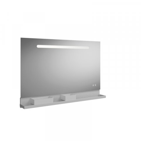 Burgbad Fiumo Lichtspiegel, mit horizontaler LED-Beleuchtung, mit Metallreling, 1200x700mm, SFXU120