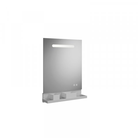 Burgbad Fiumo Lichtspiegel, mit horizontaler LED-Beleuchtung, mit Metallreling, 600x700mm, SFXU060