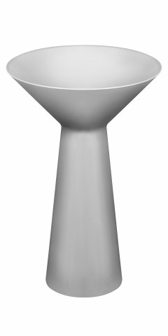 Gessi Cono pedestal washbasin, Cristalplant (matt white), exterior RAL9005, without overflow, with wall drain, 45917800