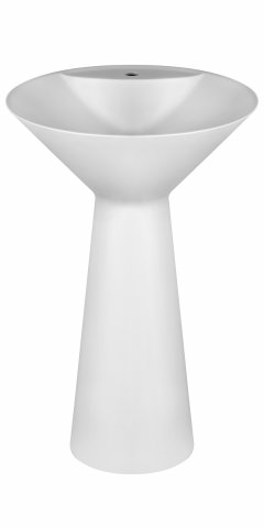 Gessi Cono pedestal washbasin, Cristalplant (matt white), without overflow, with wall drain, with ta...