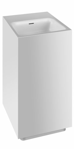 Gessi Rettangolo pedestal washbasin, Cristalplant (matt white), with overflow, with floor drain, 375...