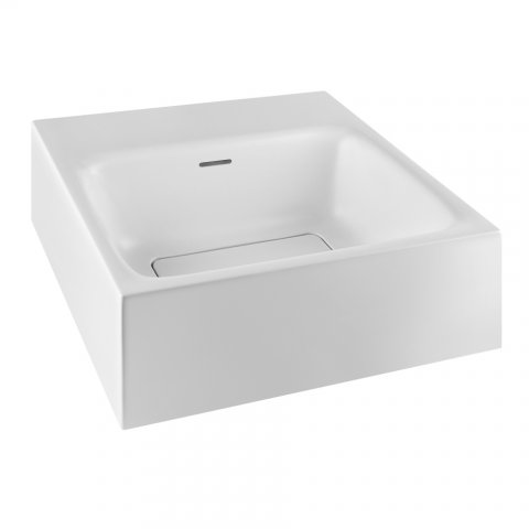 Gessi Mimi countertop washbasin, Cristalplant (matt white), with overflow, with tap hole, 37572521