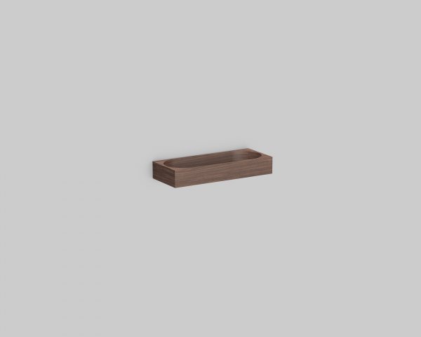 Alape perforated block AS.Box.2, W: 225mm, H: 44mm, D: 89mm, with oval cut-out, American walnut oile...