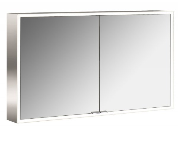 Emco asis prime illuminated mirror cabinet, surface mounted model, 3 doors, with light package, 1600mm