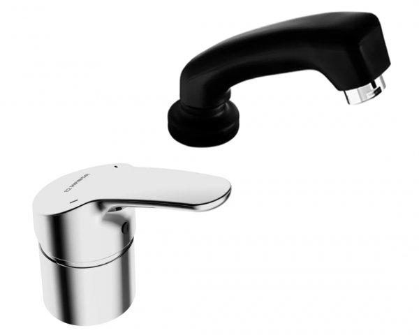 Hansa Hansamix single lever mixer, hairdressing mixer, pull-out shower, with safety device, 01262183