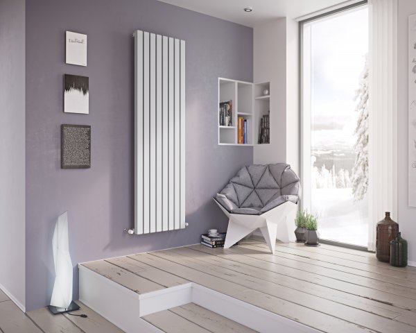 Corpotherma Dupo Square Space Heater, Straight Precision Steel Tubes, Depth: 90mm, White, DUQ