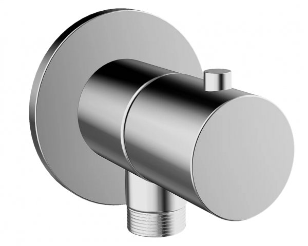 Hansa wall connection elbow, round, 75x75 mm, chrome, 51570173