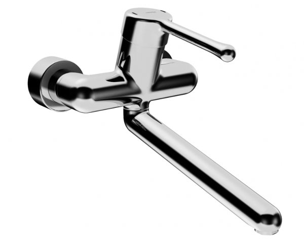 Hansa Hansamedipro protec basin mixer, 311 mm projection, long operating lever, chrome, 02572206