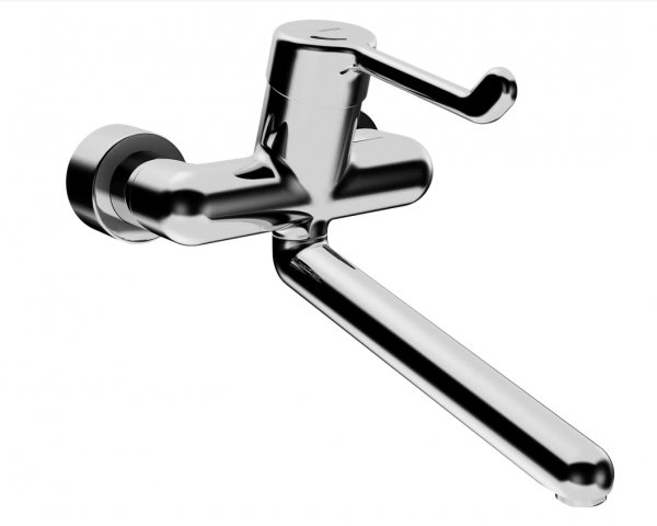 Hansa Hansamedipro protec basin mixer, 311 mm projection, chrome, safety lever, 02582202