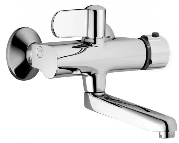 Hansa Hansatempra basin mixer, wall-mounted, 245 mm projection, chrome, 08382212