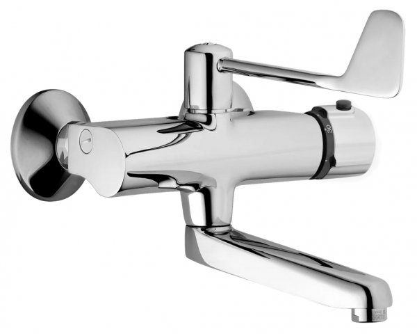 Hansa Hansatempra basin mixer, wall-mounted, 270 mm projection, chrome, 08385202