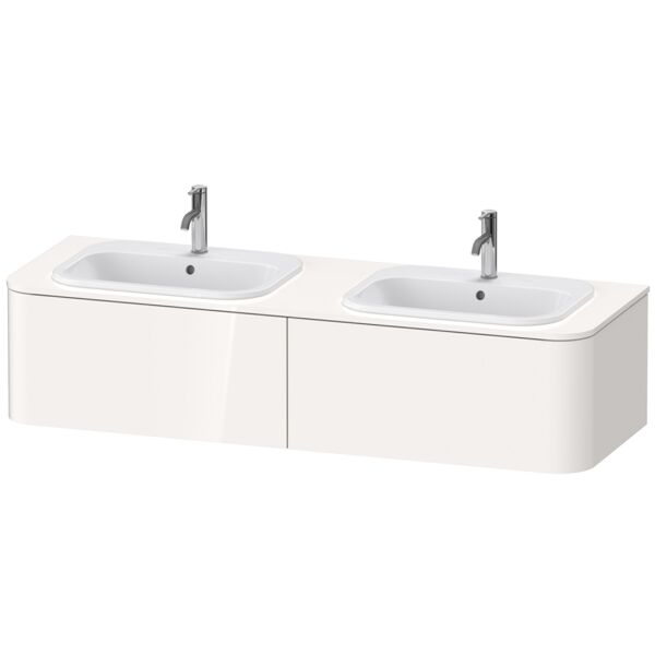 Duravit Happy D.2 Plus Vanity unit for wall-mounted bracket, 1600x550 mm, 2 pull-outs, for 2 built-i...