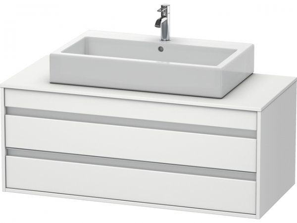 Duravit Ketho vanity unit wall hung 6656, 2 drawers, 1200mm, for central top basin