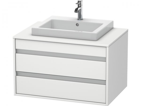 Duravit Ketho vanity unit wall hung 6754, 2 drawers, 800mm, for built-in washbasin in the middle