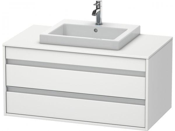 Duravit Ketho vanity unit wall hung 6755, 2 drawers, 1000mm, for built-in washbasin in the middle