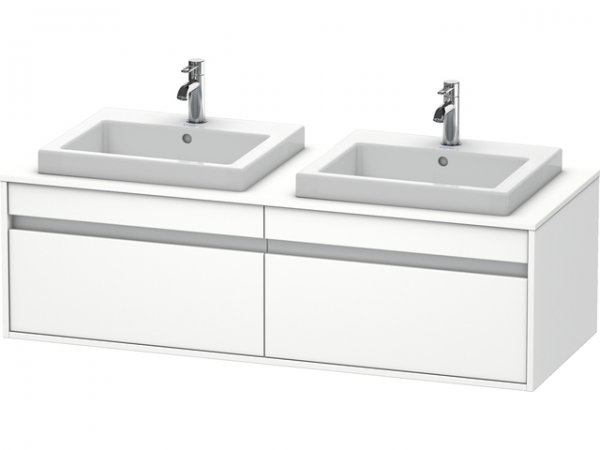 Duravit Ketho vanity unit wall hung 6797, 2 drawers, 1400mm, for 2 built-in washbasins, on both sides