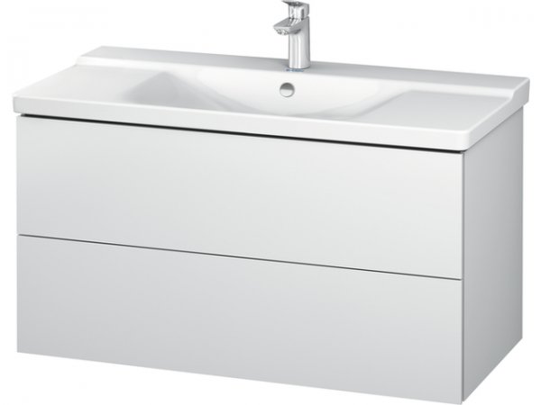 Duravit L-Cube Waschtischunterbau wandhängend Breite 1020mm, Tiefe 481, 2 Schubkästen, passend für P3 Comfort Artikel 233210