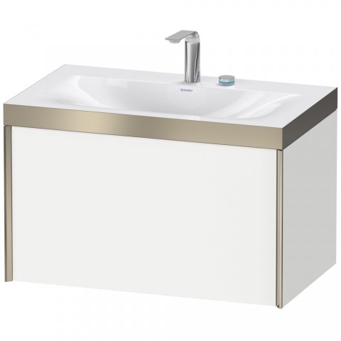 Duravit XViu 4610 Möbelwaschtisch c-bonded, mit 2 Hahnlöchern, mit Unterbau wandhängend, 1 Auszug...