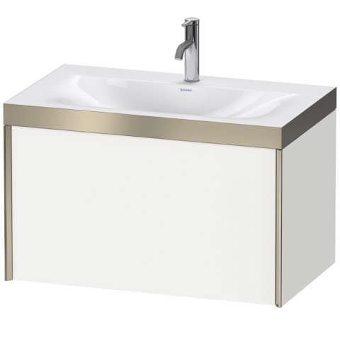 Duravit XViu 4610 Möbelwaschtisch c-bonded, mit 1 Hahnloch, mit Unterbau wandhängend, 1 Auszug, 80...