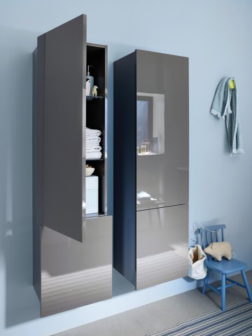 Burgbad Essento Tall cabinet with 2 doors, door hinge left, width: 400mm