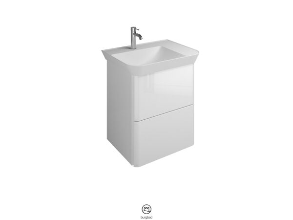 Burgbad Iveo cast mineral washbasin incl. vanity unit SFEO065L, version left, width: 650mm