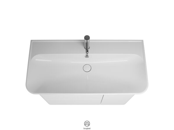 Burgbad Iveo ceramic washbasin incl. washbasin vanity unit SFEZ100, version left, width: 1000mm