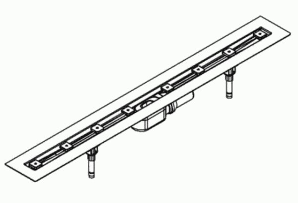 DALLMER shower channel CeraLine F 1200mm, 520074, DN 50 overall height 110mm