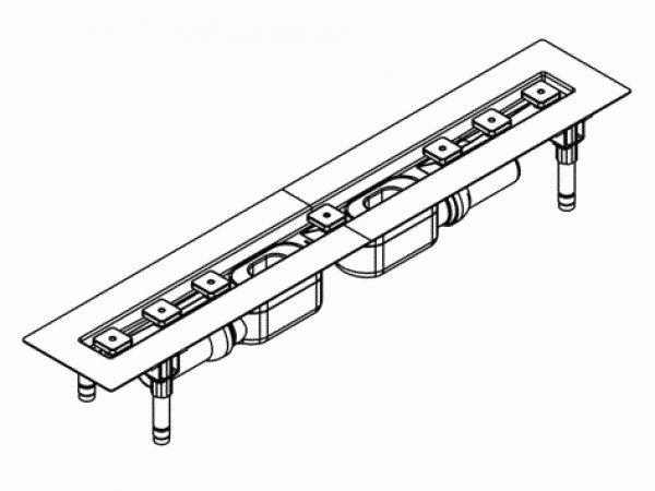 DALLMER shower channel CeraLine 2 drains F 521804, 800mm, DN 50 overall height 110mm