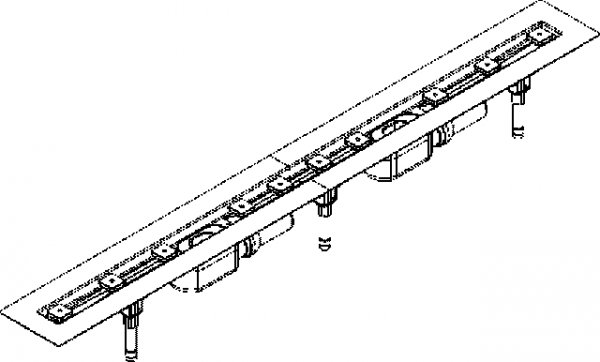 DALLMER shower channel CeraLine F 1300mm, 524010, DN 50 overall height 110mm