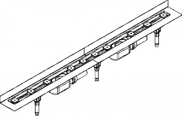 DALLMER shower channel CeraLine W 1400mm, 524102, DN 50 overall height 110mm