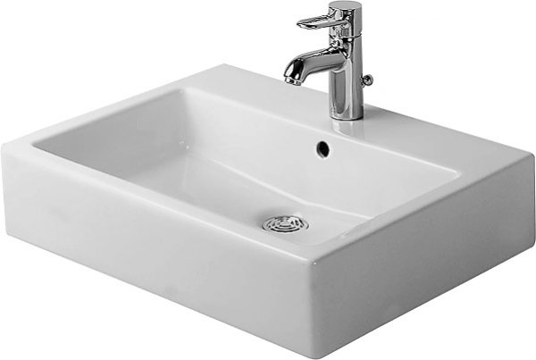 Duravit Aufsatzbecken Vero 50cm weiss, mit Überlauf, mit Hahnlochbank, ohne Hahnloch