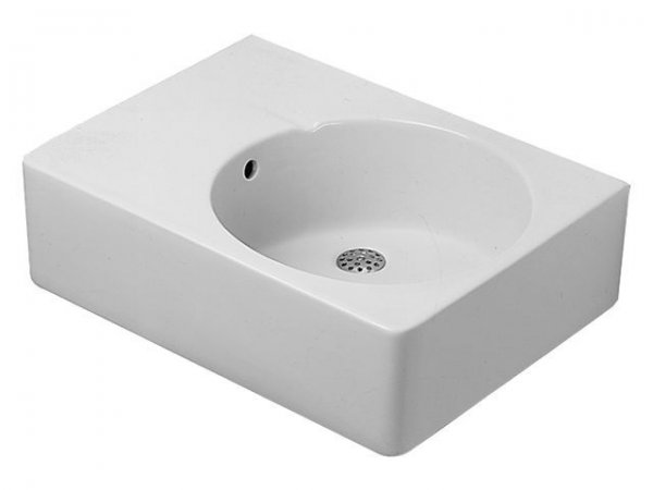 Duravit universal sink Scola 615mm with overflow, tap hole pre-punched sink left