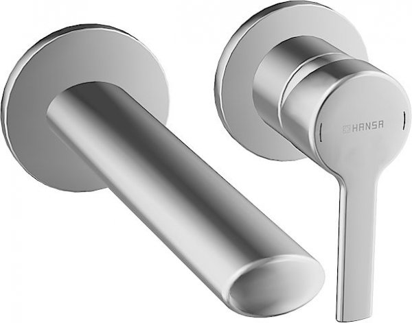 Hansa Hansaronda basin mixer, ready-mounted set, concealed, round rosette, projection: 182mm, 03832273