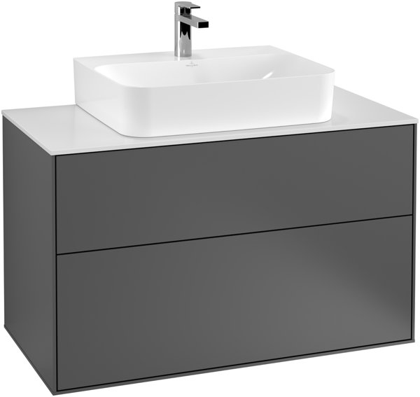 Villeroy und Boch Finion Vanity unit G10200, 1000x603x501mm, with LED-lighting, cover plate Black Matt